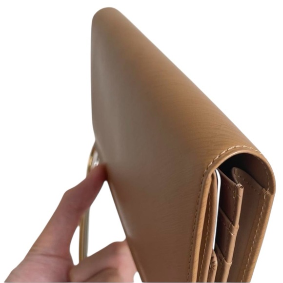 Authentic Cartier Trinity Beige Leather Double Handle Clutch Bifold Wallet - Picture 5 of 15